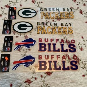 NFL Decal Stickers Buffalo Bills/ Green Bay Packers